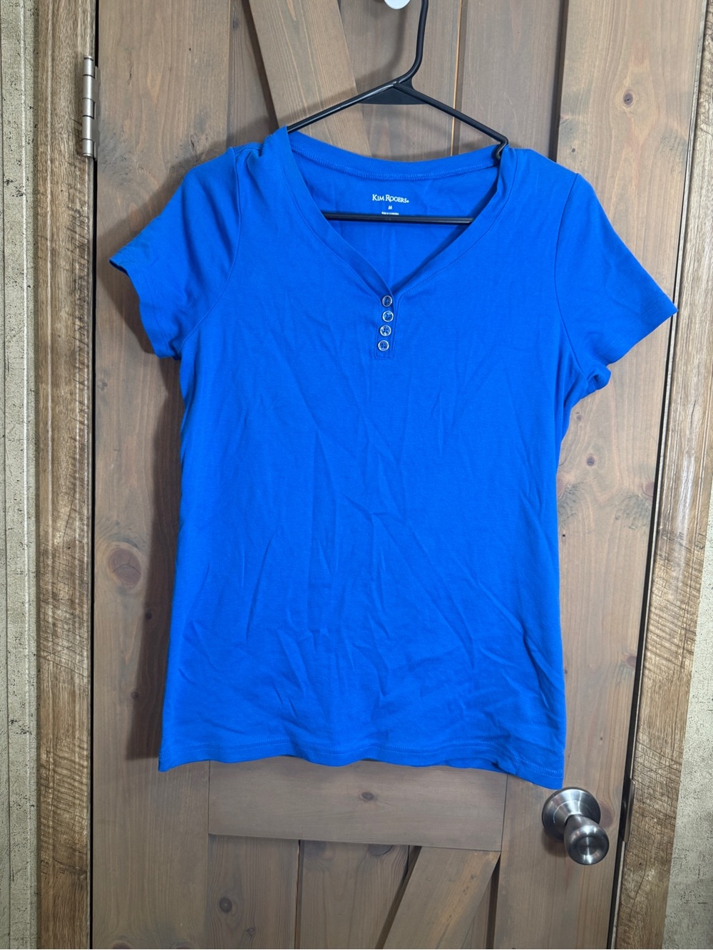 Kim Rogers Short Sleeve V-Neck Tee in Royal Blue